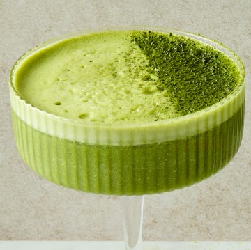Matchatini matcha martini with matcha powder dusted on top