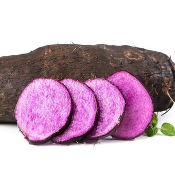 Purple yam on a white background Purple yam on a white background