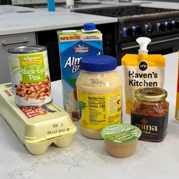 Expired food items on a kitchen counter. Expired food items on a kitchen counter.