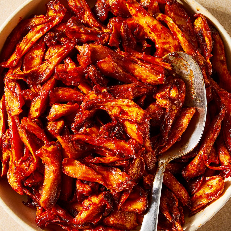 BBQ Pulled Mushrooms bbq tossed mushrooms