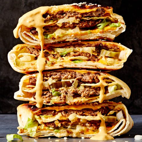 Big Mac Crunchwrap crunchwrap with a burger and big mac sauce
