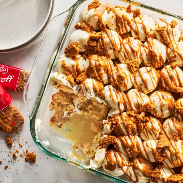 dessert with whipped cream caramel drizzle and crushed cookies in a glass dish dessert with whipped cream caramel drizzle and crushed cookies in a glass dish