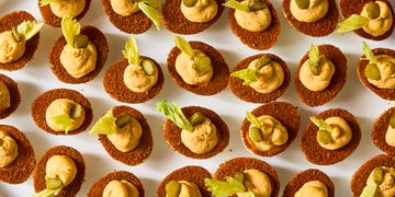 Bloody Mary Deviled eggs bloody mary deviled eggs with old bay seasoning and celery