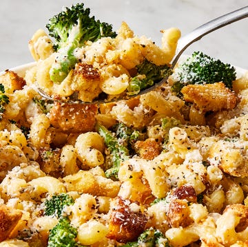 Broccoli Caesar Pasta Salad broccoli caesar pasta salad topped with crunchy croutons