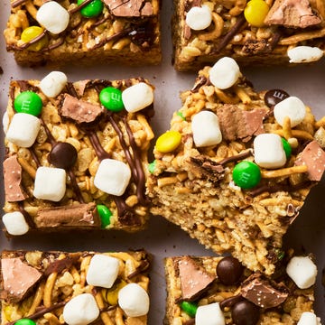 Buddy The Elf Rice Krispies Treats rice krispies treats with marshmallows, candy, and pop tart pieces