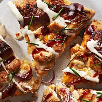 California Pizza Kitchen BBQ Pizza california pizza kitchen bbq pizza topped with ranch and bbq sauce