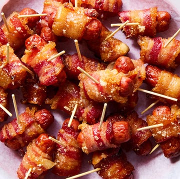 Candied Bacon Smokies little smokies wrapped in candied bacon