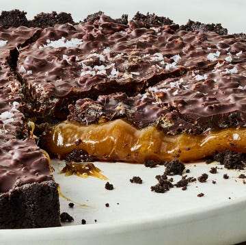 Caramel Crunch Tart chocolate tart with a caramel middle