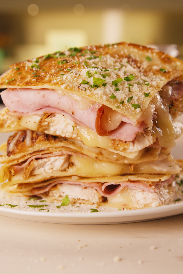 Chicken Cordon Bleu Quesadillas vertical chicken cordon bleu quesadillas vertical
