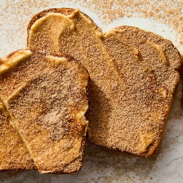 Cinnamon Toast toast slices spread with butter and sprinkled with cinnamon sugar