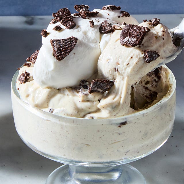 High Protein Cookies & Cream Cheesecake Bowl cookies and cream cheesecake topped with oreos
