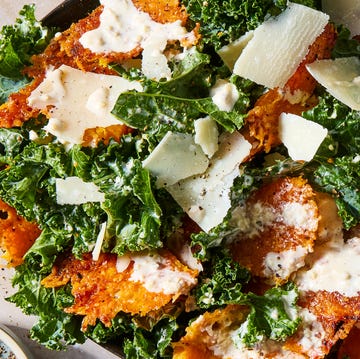 Harvest caesar salad harvest caesar salad topped with squash croutons and parmesan cheese