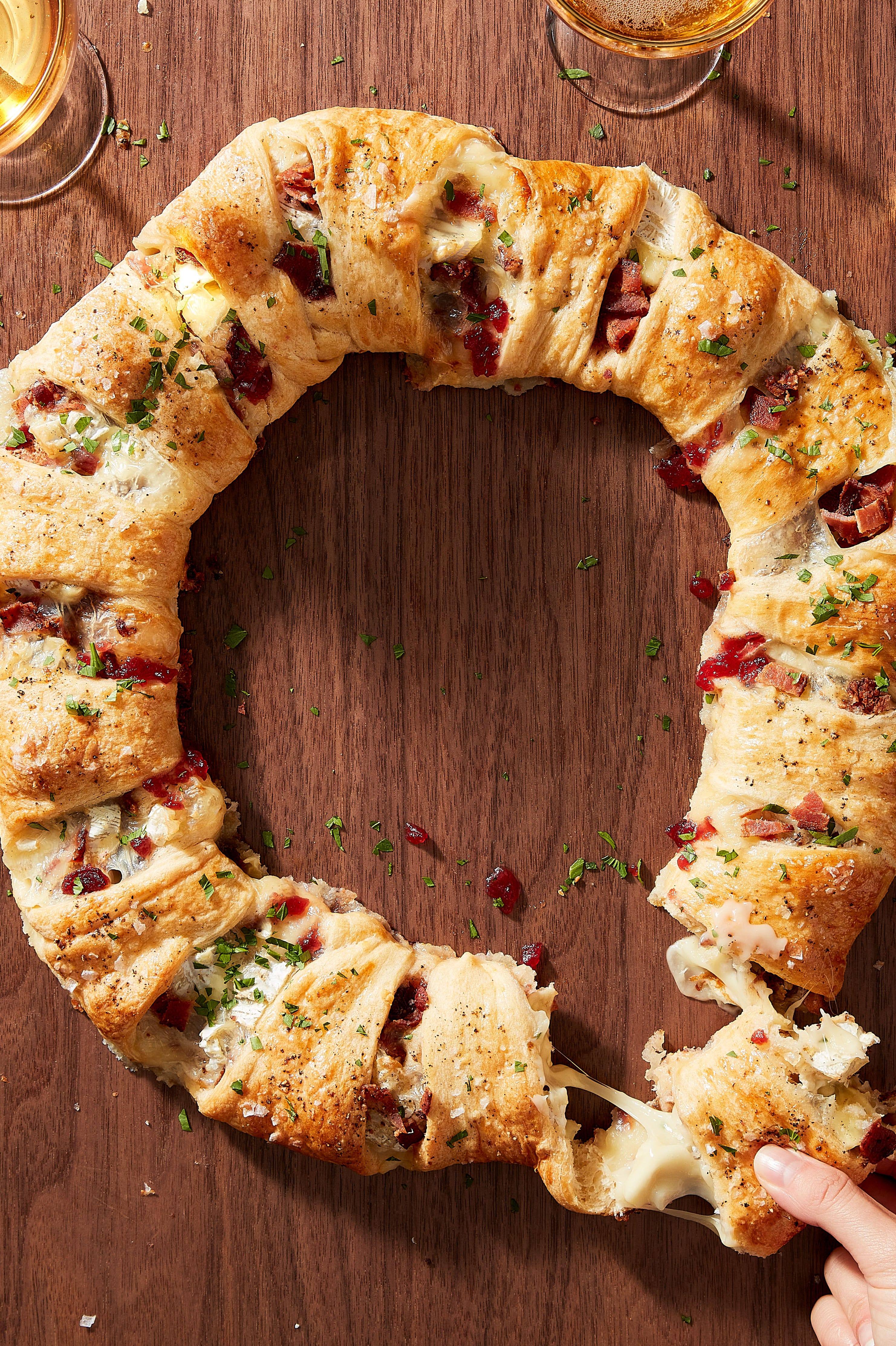Bacon Brie Crescent Wreath bacon brie crescent wreath