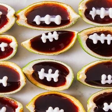 Football Jello Shots rum and coke football shaped jello shots