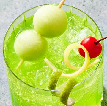 Midori Sour midori sour with melon balls and cherries