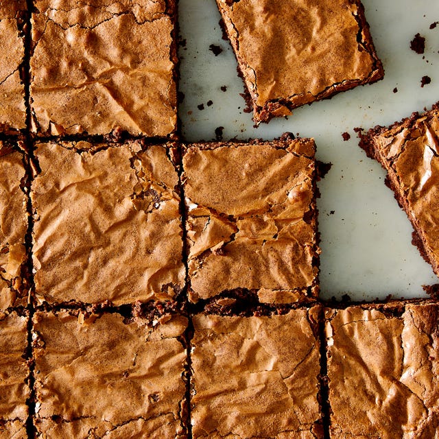 Brownies brownies in a grid on marble