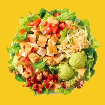 Salads a couple plates of food