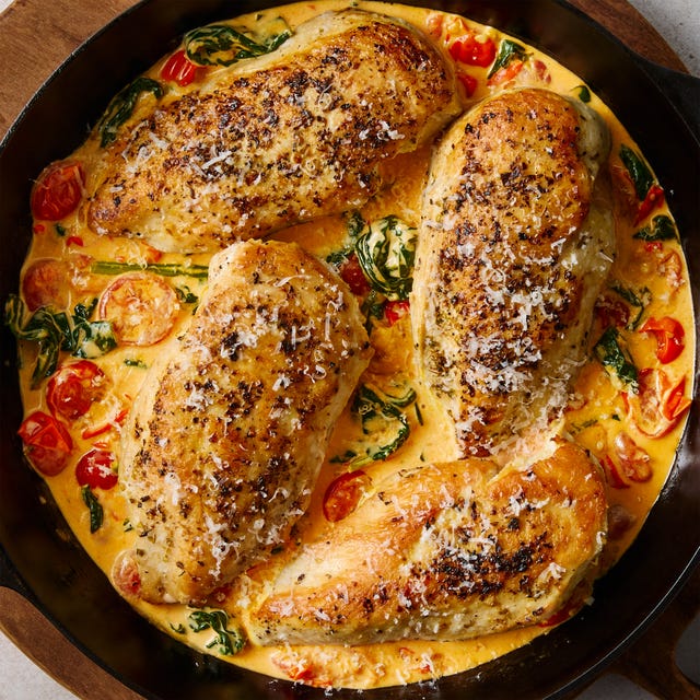 Creamy Tuscan Chicken chicken breasts in a creamy sun dried tomato sauce