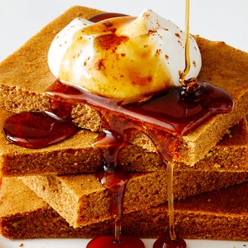 Gingerbread Latte Sheet Pan Pancake gingerbread latte sheet pan pancake topped with whipped cream and maple syrup