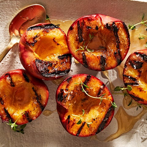 Grilled Peaches grilled peaches topped with honey