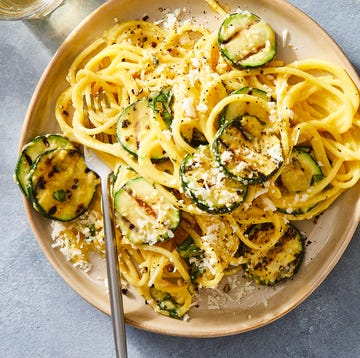 Grilled Zucchini Carbonara grilled zucchini carbonara