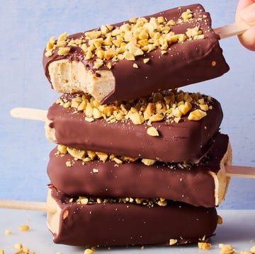 High-Protein Drumstick Ice Cream Bar ice cream bar covered in chocolate and chopped peanuts