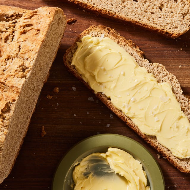 Irish Brown Bread irish brown bread slathered wiith butter and sprinkled with salt