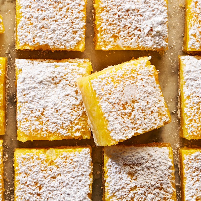 Lemon Bars sliced lemon bars topped with powdered sugar
