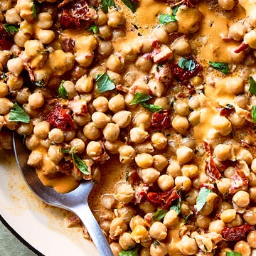 Marry me chickpeas marry me chickpeas in a pan with a spoon