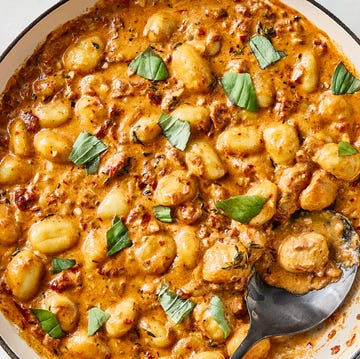 Marry Me Gnocchi fresh garlic, sundried tomatoes, thyme, heavy cream, and parmesan cheese tossed with pillowy soft and quick cooking gnocchi, then topped with a pinch of red pepper flakes for a little extra spicy kick