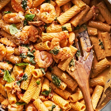 Marry Me Shrimp Pasta rigatoni tossed in a creamy sauce with shrimp