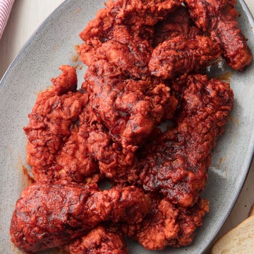 Nashville Hot Chicken fried chicken covered in nashville hot sauce