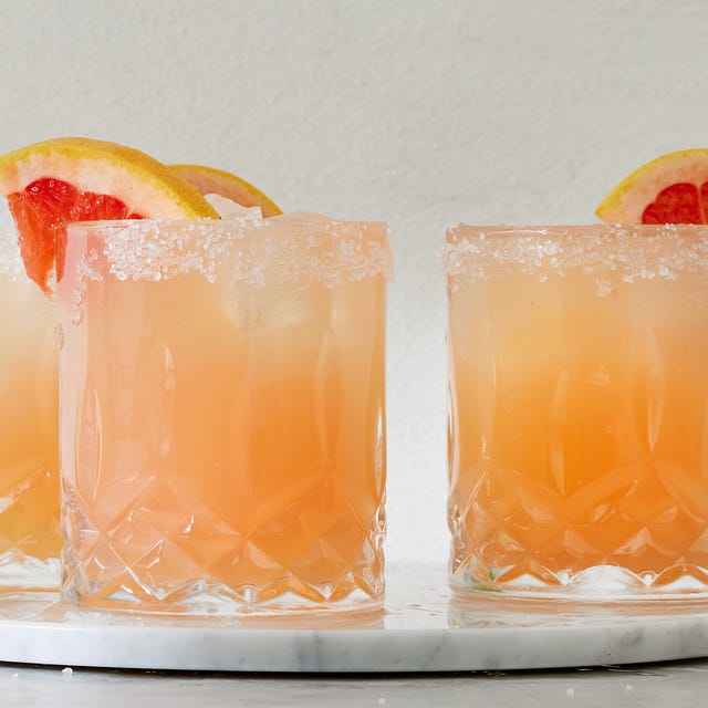 Paloma Cocktail paloma cocktail with a salt rim and grapefruit garnish