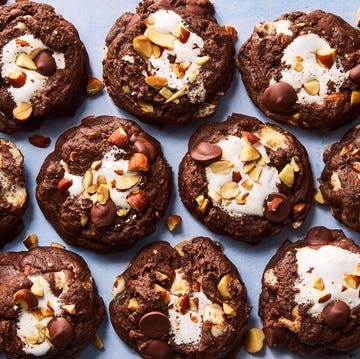 Rocky Road Cookies rocky road cookies with fluff marshmallows almonds and chocolate