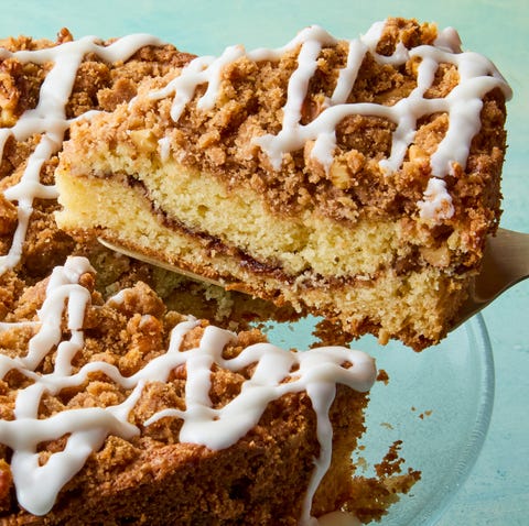 Rum Crumb Cake rum crumb cake drizzled with icing