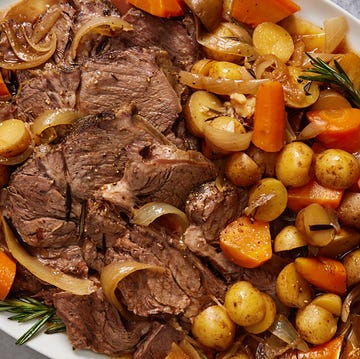 Slow Cooker Pot Roast slow cooker pot roast. with potatoes, carrots and onions