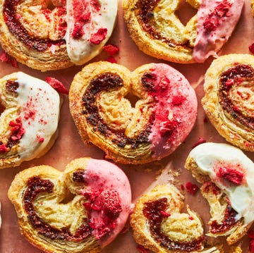 Strawberry Palmiers strawberry palmiers with pink and white icing