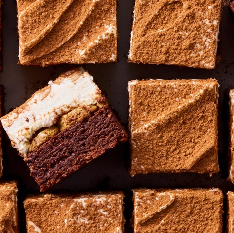 Tiramisu Brownies brownies topped with a tiramisu topping