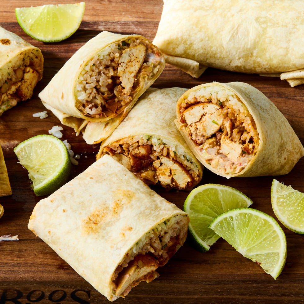 Tofu Burritos tortillas filled with a tofu and rice mixture served with limes