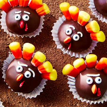 Turkey Oreo Balls oreo balls decorated with candy to look like mini turkeys