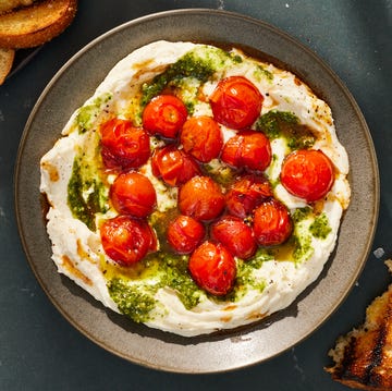 Whipped Mozzarella Dip With Burst Cherry Tomatoes whipped mozzarella dip with burst cherry tomatoes