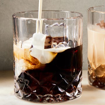 White Russian coffee cocktail mixed with cream