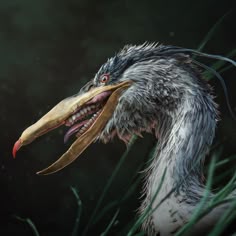 an image of a bird with its mouth open