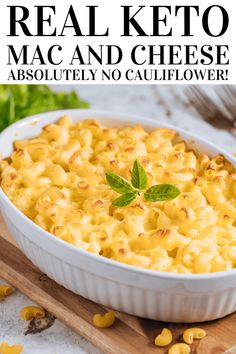 a casserole dish with macaroni and cheese in it