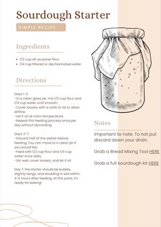 the instructions for how to make sourdough starter