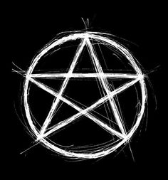 a pentagramil drawn in white on a black background