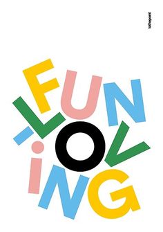 the words fun in different colors and shapes