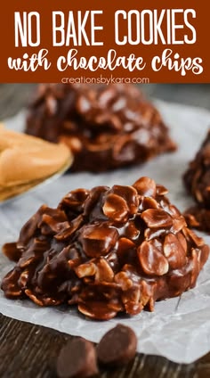 no bake cookies with chocolate chips on top