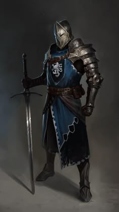 White Knight Medieval, Gothic Knight Armour, White Armor Knight, Fantasy White Knight Armor, Black And White Knight Armor, Knight Greatsword, Futuristic Medieval Knight, Orlesian Chevalier, Fantasy Black Knight Armor