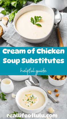 cream of chicken soup substitutes with text overlay